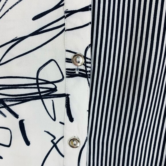 mix print blk& wht long sleeve blouse top semi fitted sz xl Marie Claire - Picture 9 of 16